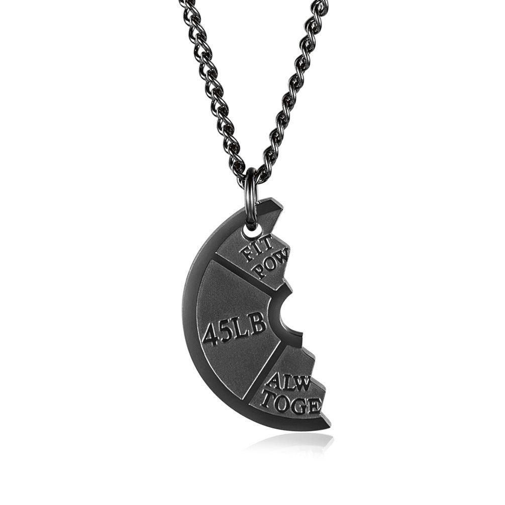 Surgical steel love jewelry, Train Together (black)