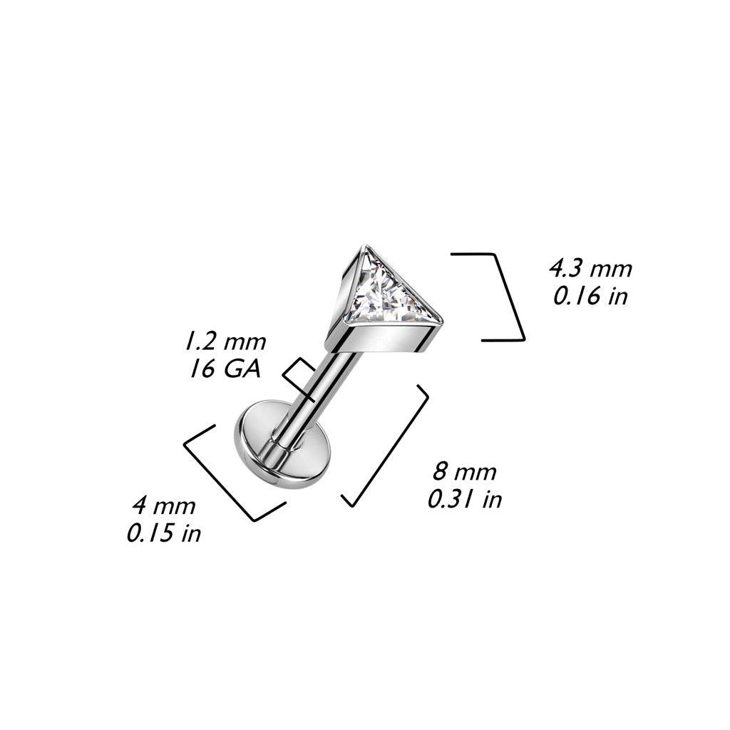 Titaani rustokoru/traguskoru, CZ Triangle -kimaltava labret (kulta)