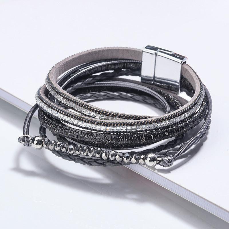 Bracelet, FRENCH RIVIERA|Colletta Bracelet - grey layered bracelet