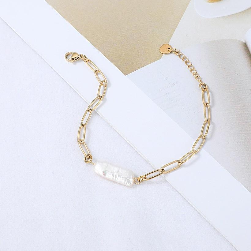 FRENCH RIVIERA|Sianna Bracelet - white stone surgical steel bracelet