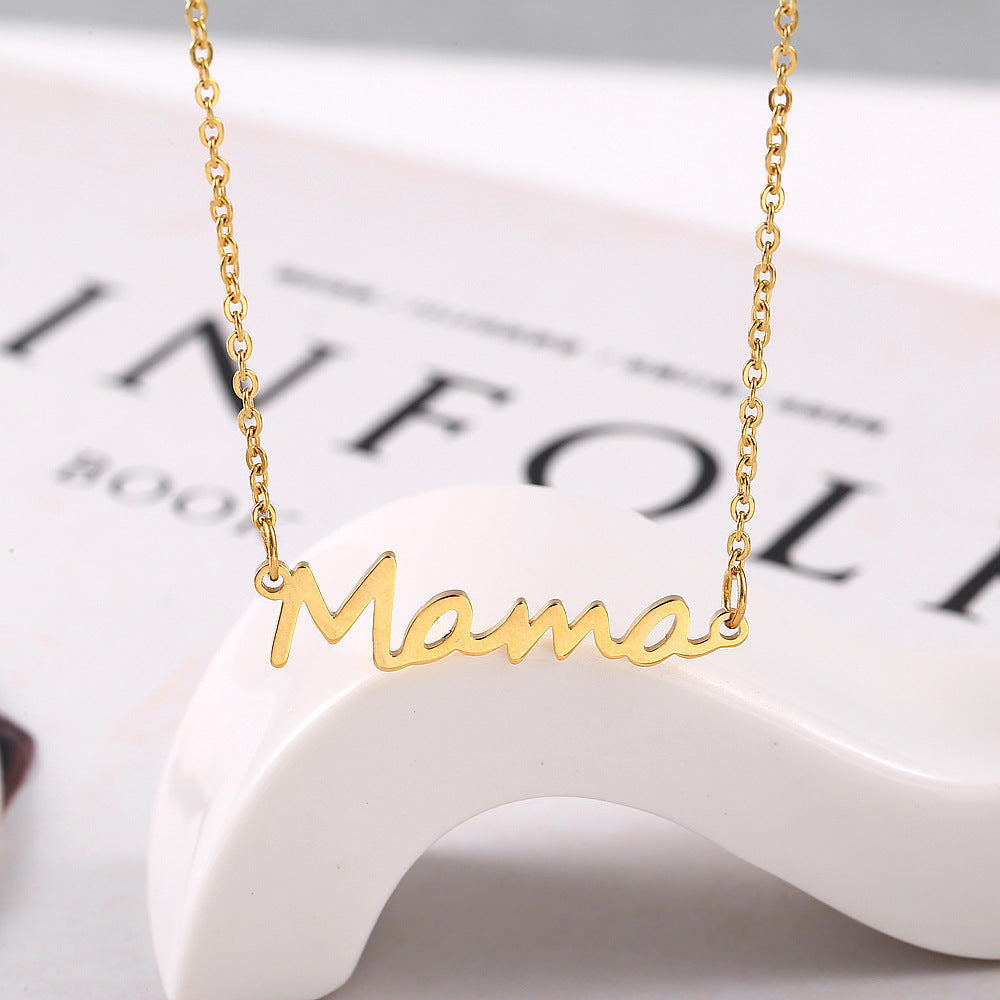 FRENCH RIVIERA|Mama text necklace made of surgical steel