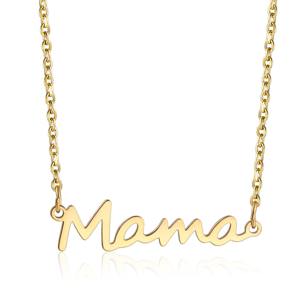 FRENCH RIVIERA|Mama text necklace made of surgical steel