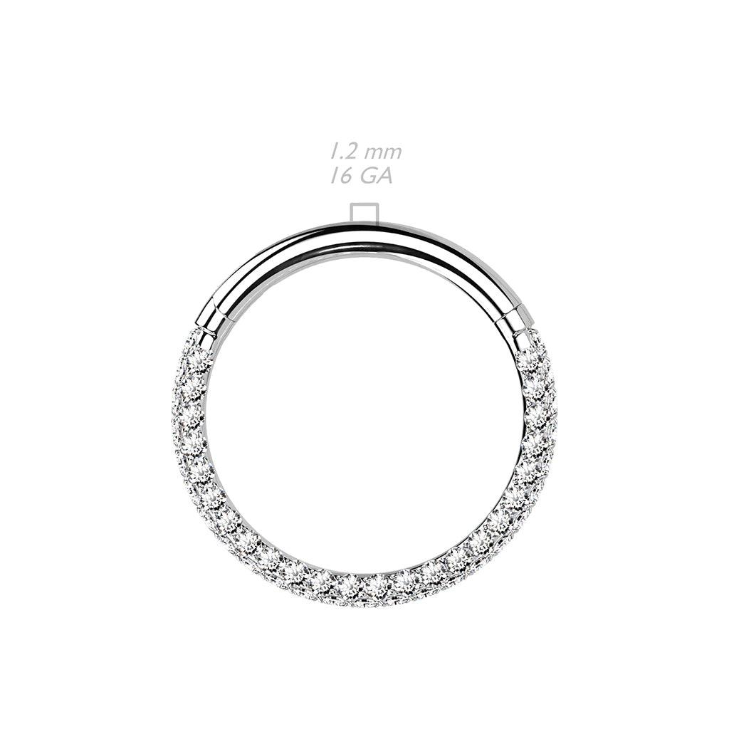 Piercing ring, Titanium 3 Sides Hoop in Silver -titanium clicker