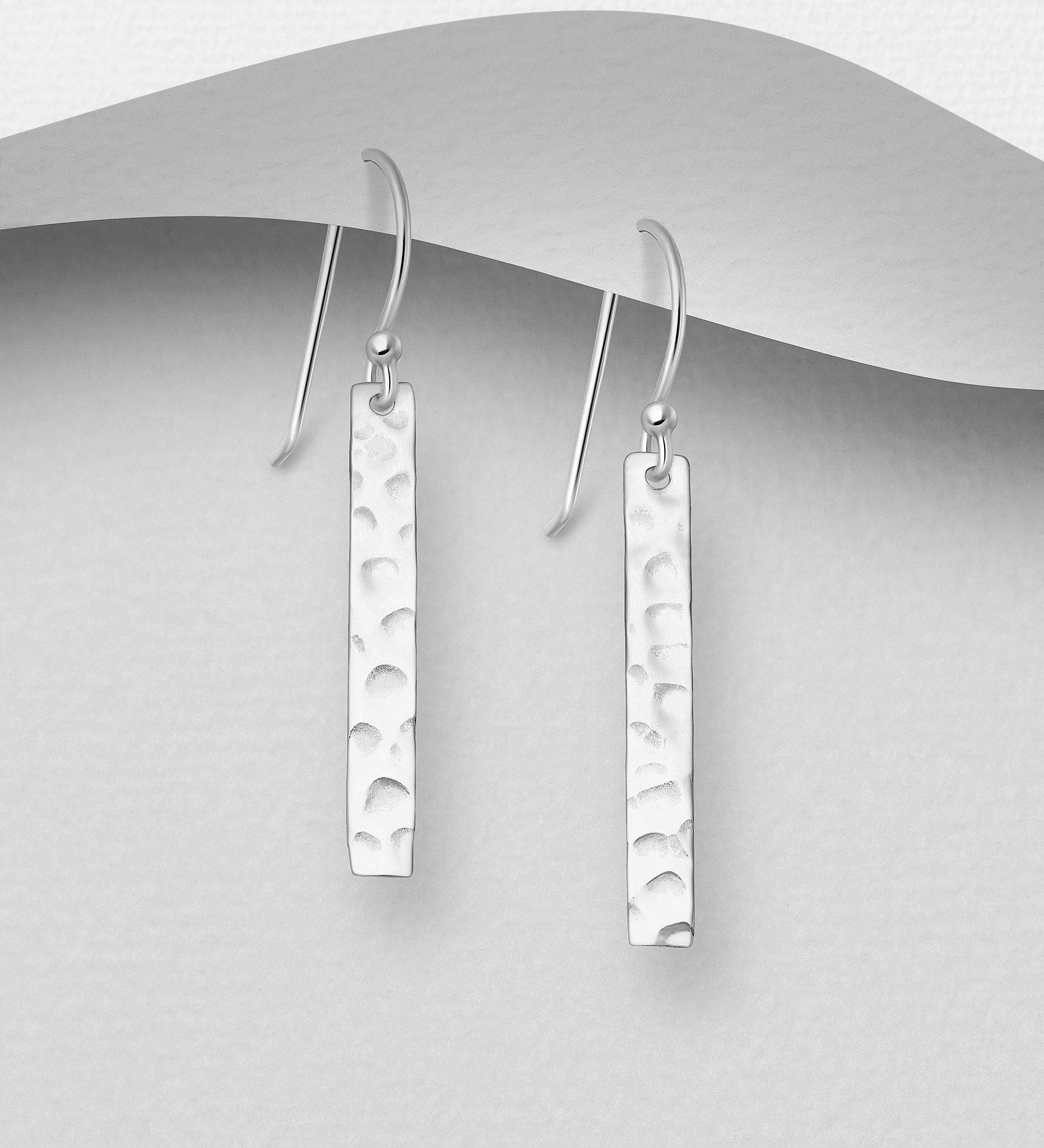 PREMIUM COLLECTION|Iris silver modern dangling earrings