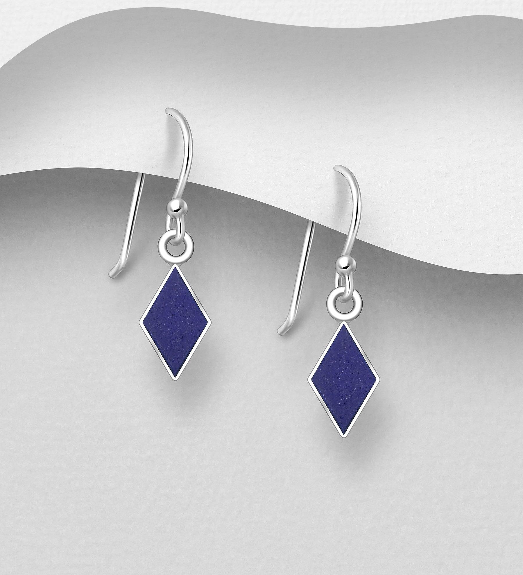 PREMIUM COLLECTION|Stina silver dangling blue stone earrings