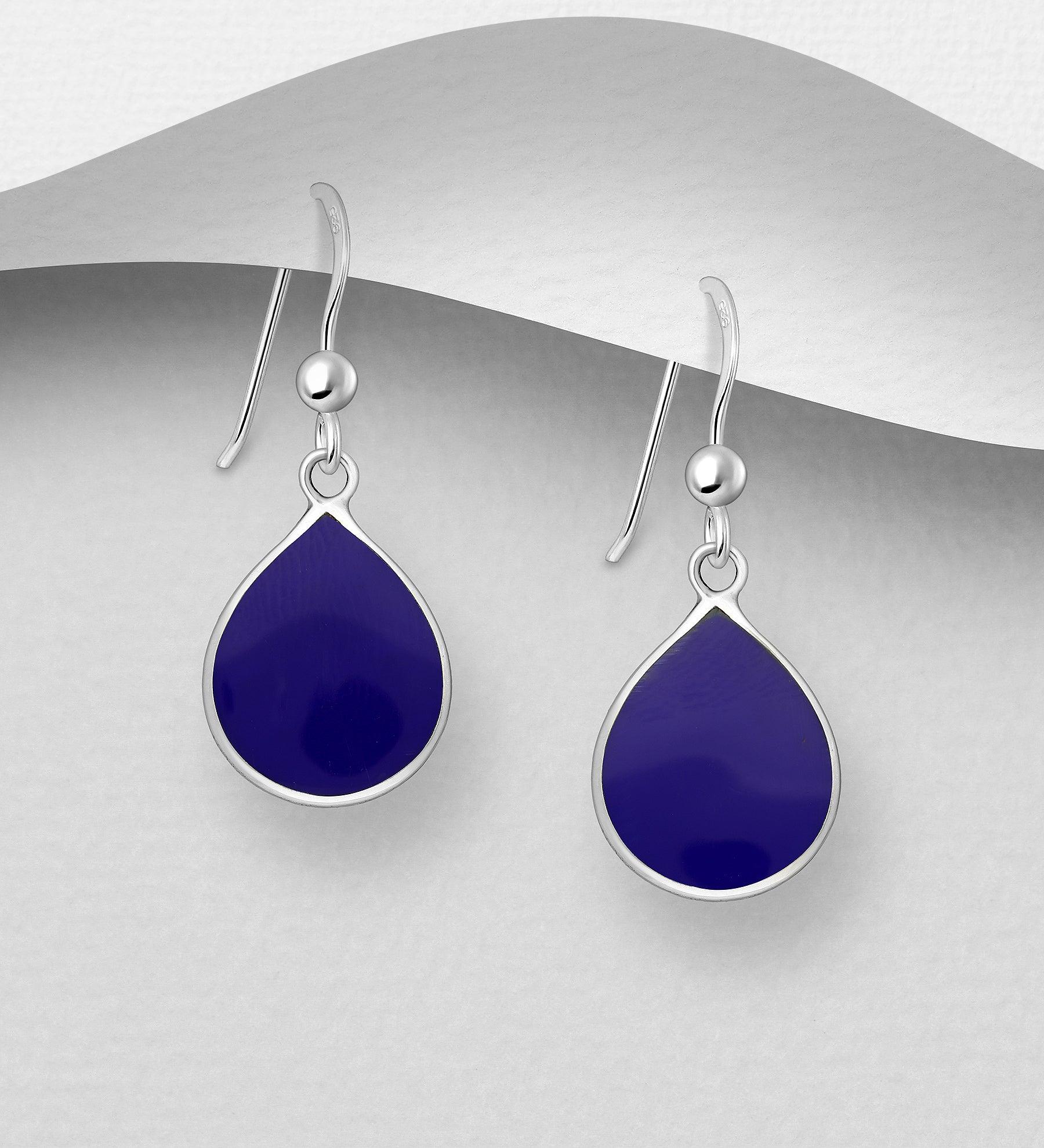 PREMIUM COLLECTION|Saga silver dangling blue stone earrings