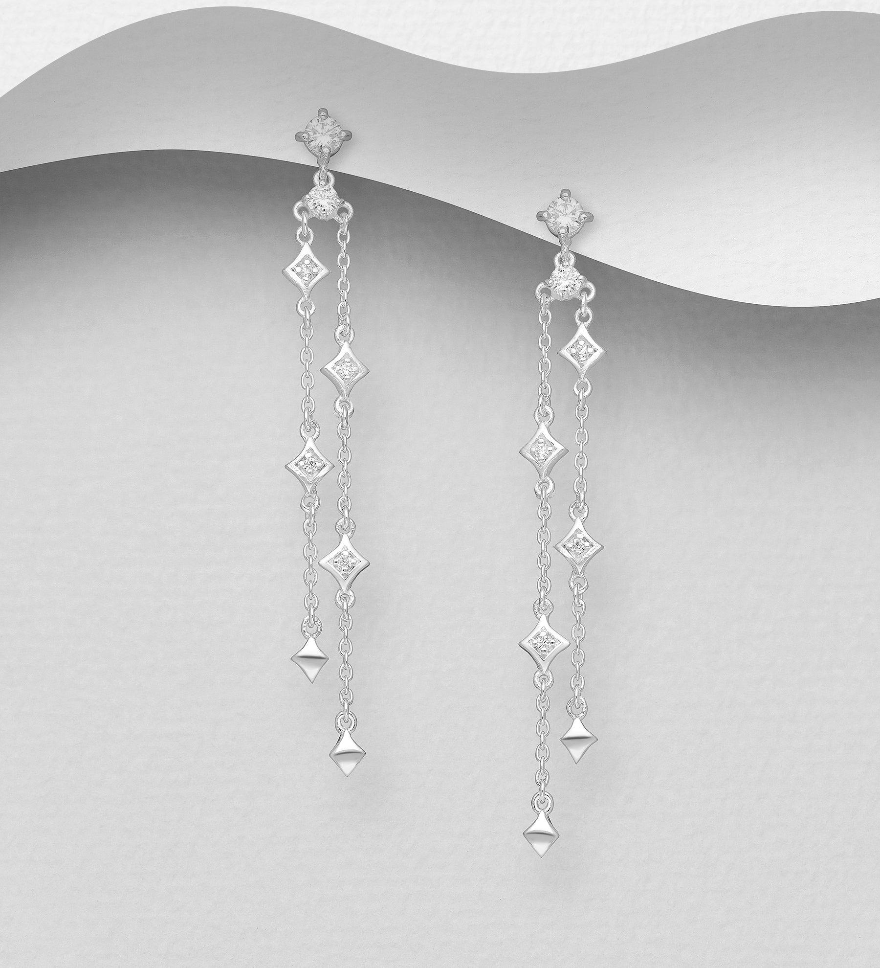 PREMIUM COLLECTION|Viveka silver modern party earrings