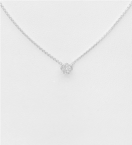 PREMIUM COLLECTION|Ava silver necklace with clear pendant