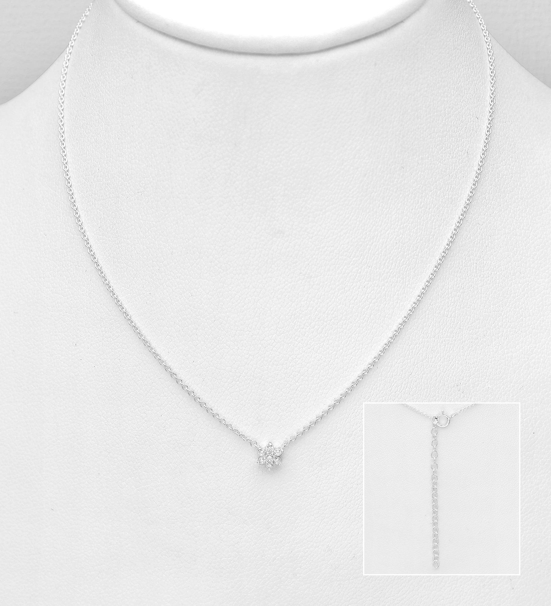 PREMIUM COLLECTION|Livia silver necklace with bright flower pendant