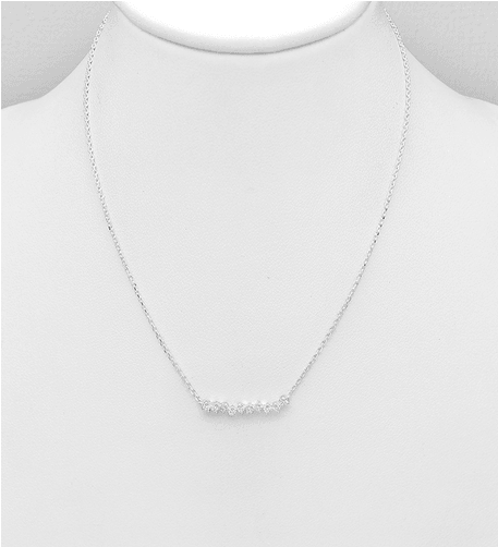 PREMIUM COLLECTION|Malena silver necklace with clear pendant