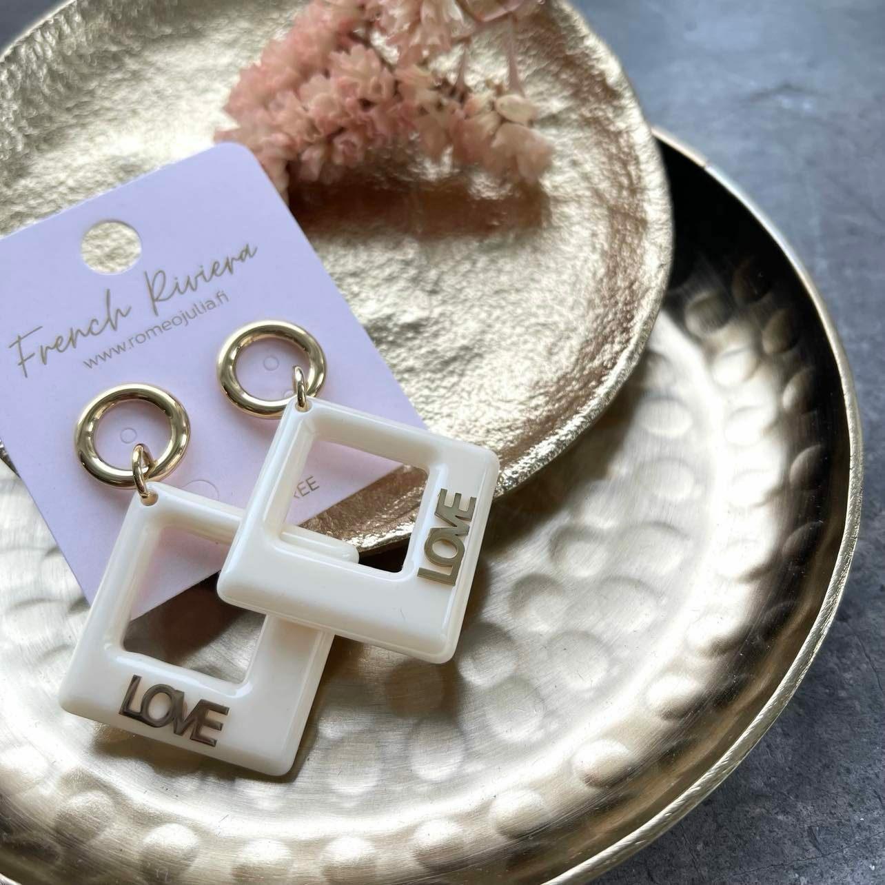 Earrings, FRENCH RIVIERA|LOVE statement earrings