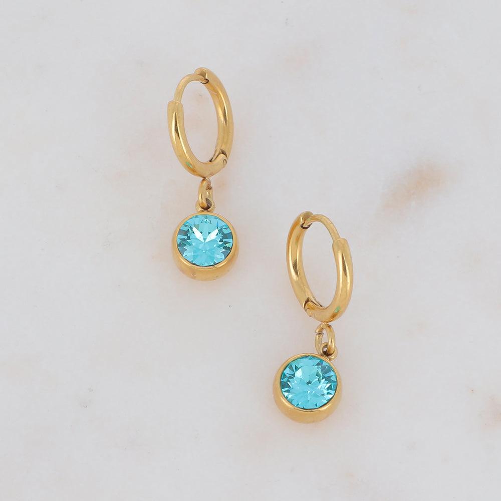 Earrings, BOHM PARIS|Boucles Aden - turquoise surgical steel rings