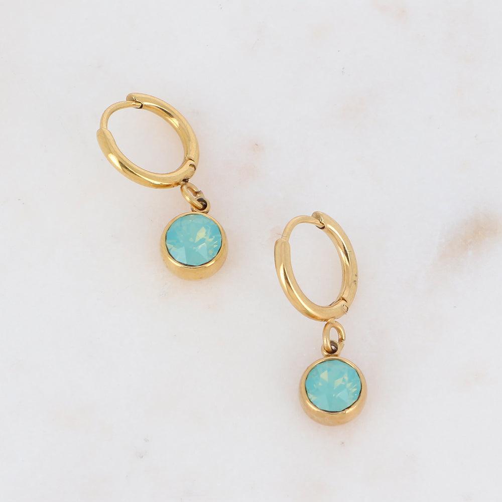 BOHM PARIS|Boucles Aden -opal mint surgical steel rings