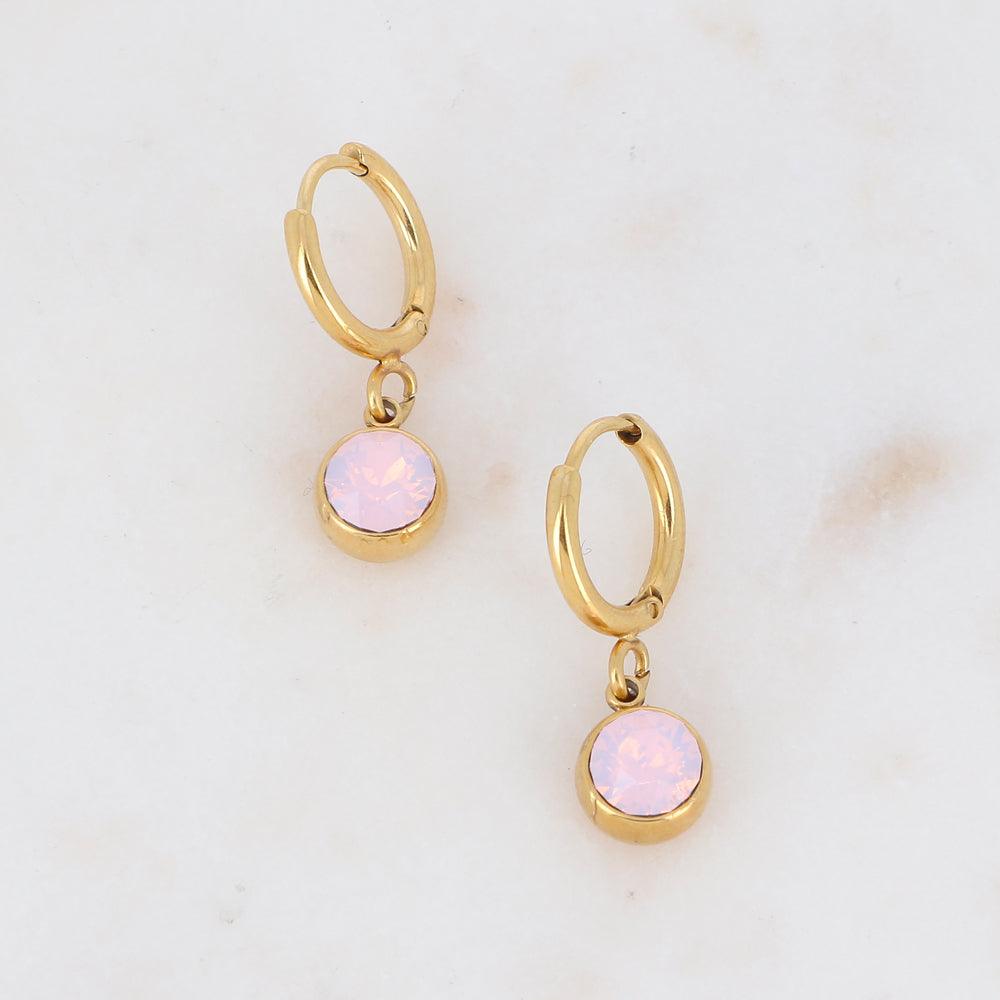 BOHM PARIS|Boucles Aden surgical steel rings (opal pink)