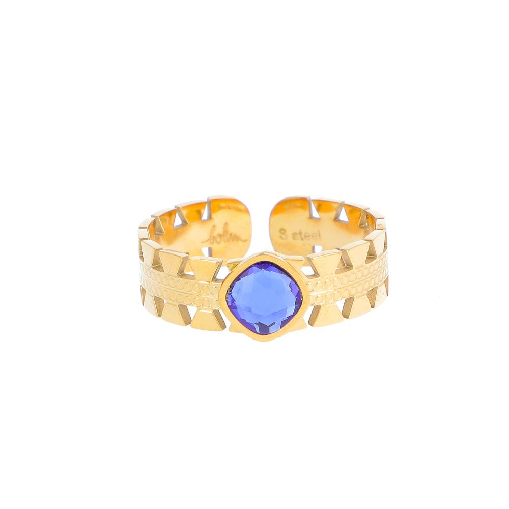 Ring, BOHM PARIS|Bague Ghita - blue stone crystal ring