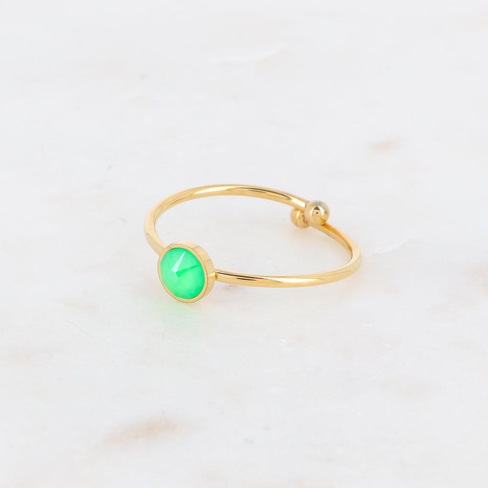 Ring, BOHM PARIS|Bague Ally - neon green crystal ring