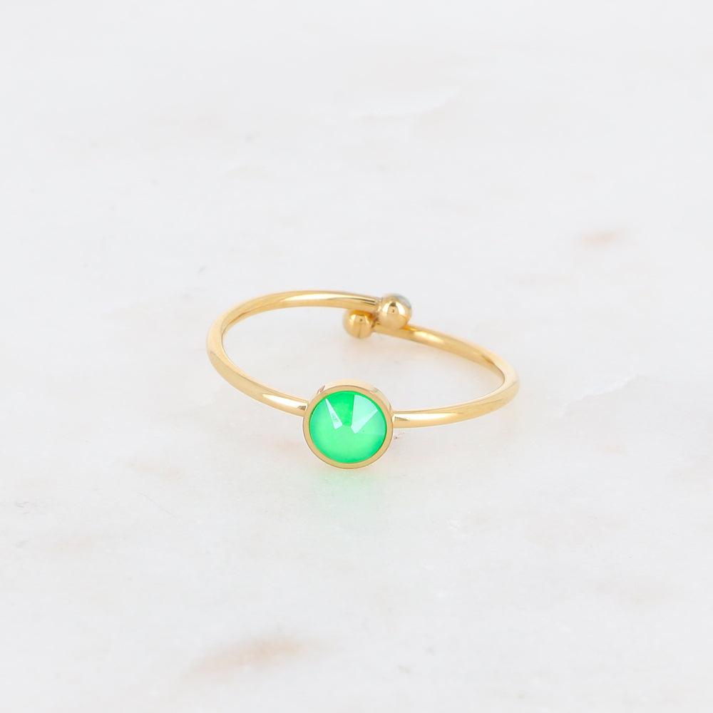 Ring, BOHM PARIS|Bague Ally - neon green crystal ring