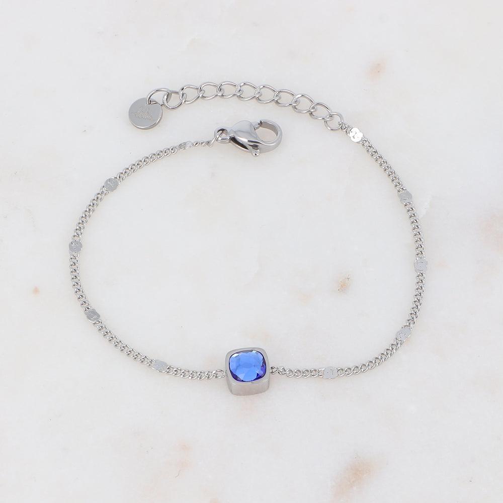 Bracelet, BOHM PARIS|Bracelet Amael Rhodium -blue bracelet chain