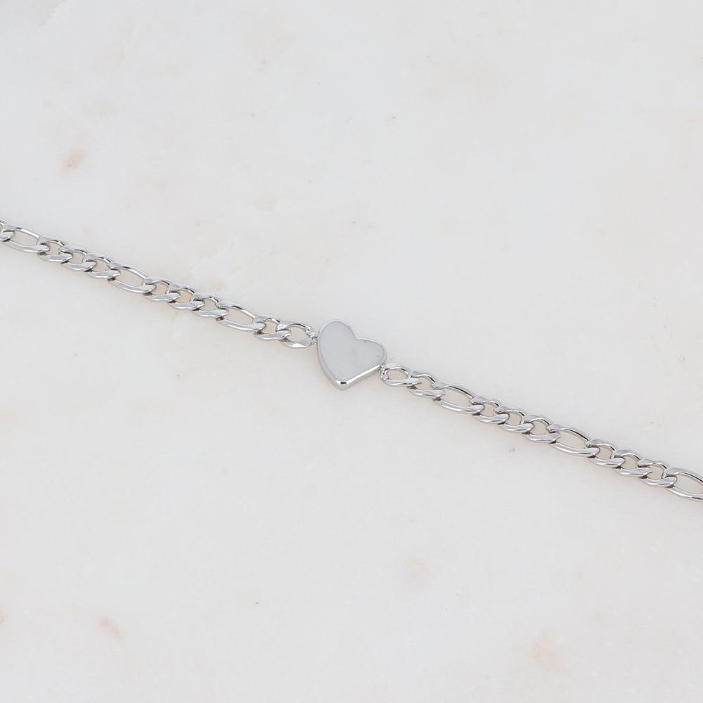 Bracelet, BOHM PARIS|Bracelet Hans Rhodium heart bracelet