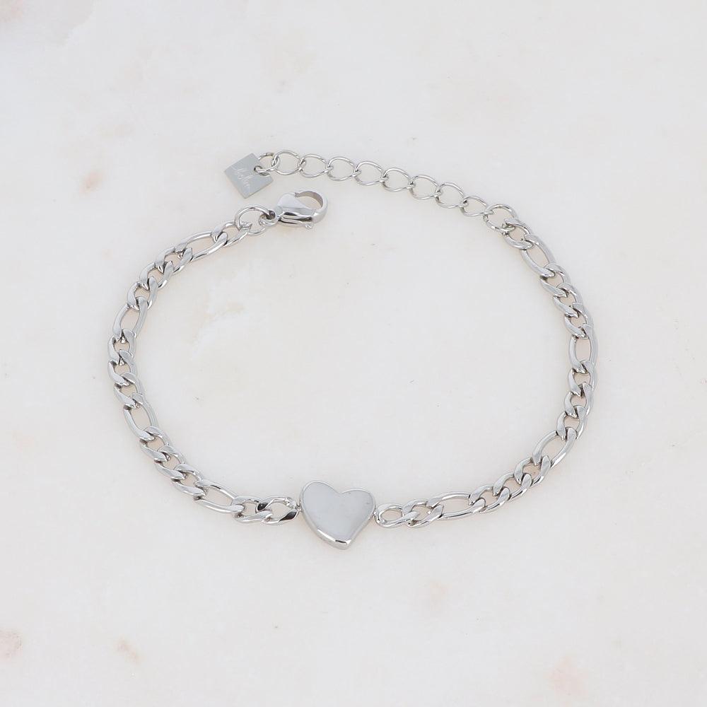 Bracelet, BOHM PARIS|Bracelet Hans Rhodium heart bracelet