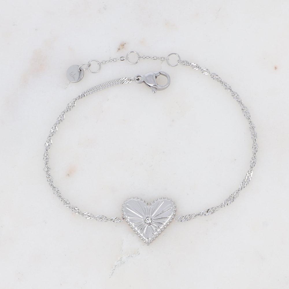 Bracelet, BOHM PARIS|Bracelet Cœur Rhodium (silver)