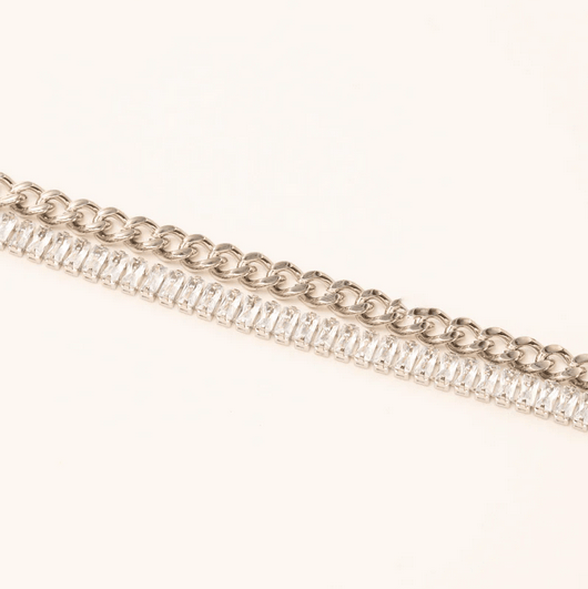 Bracelet, BOHM PARIS|Bracelet Deannille Rhodium clear bracelet