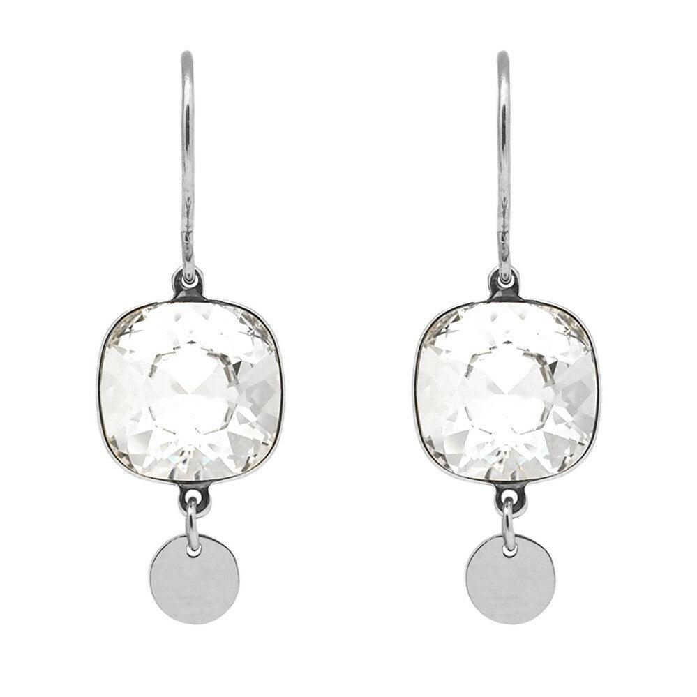 Earrings, BOHM PARIS|Boucles Vea Rhodium -clear earrings