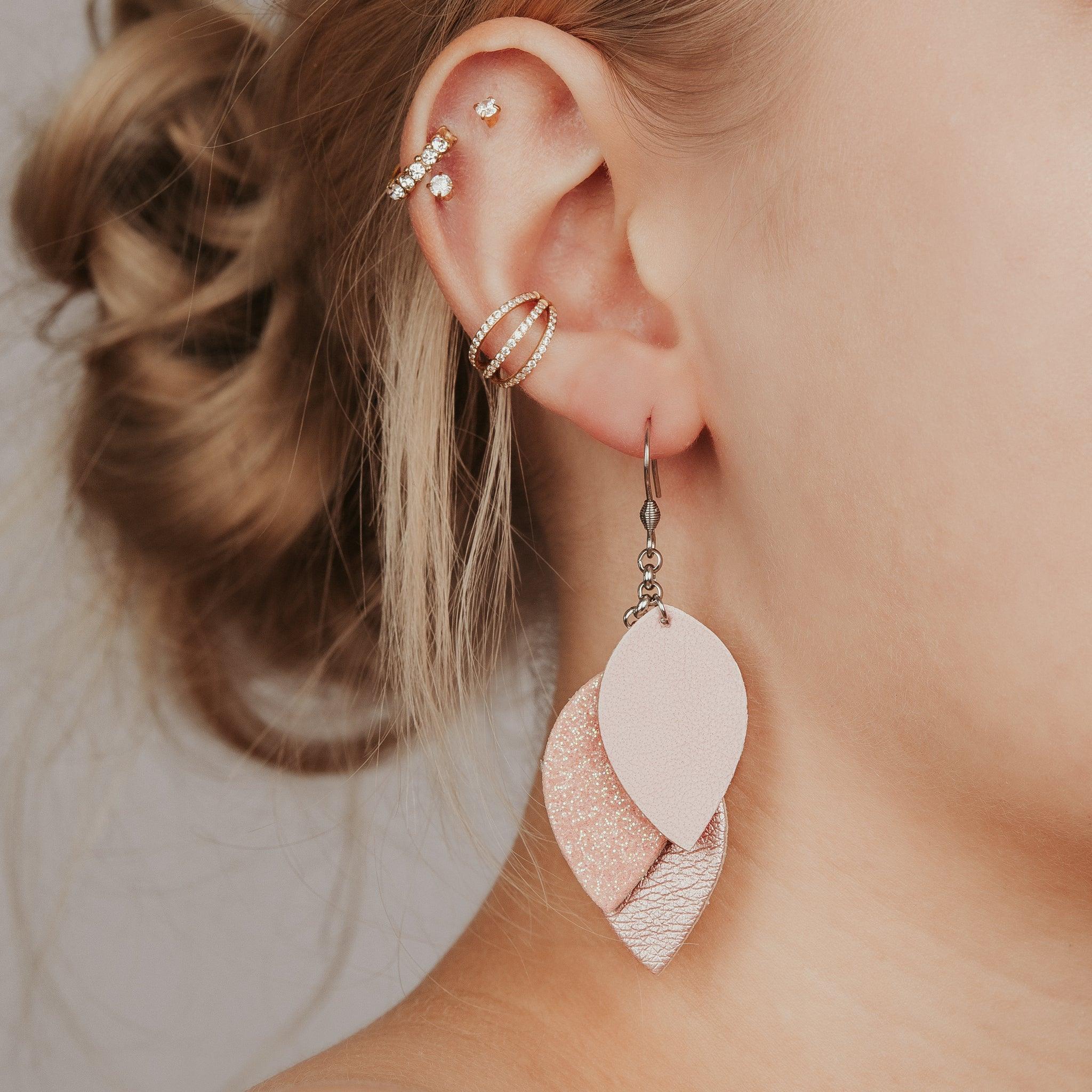 LEMPI earrings, Little Grain (multi-tone pink)