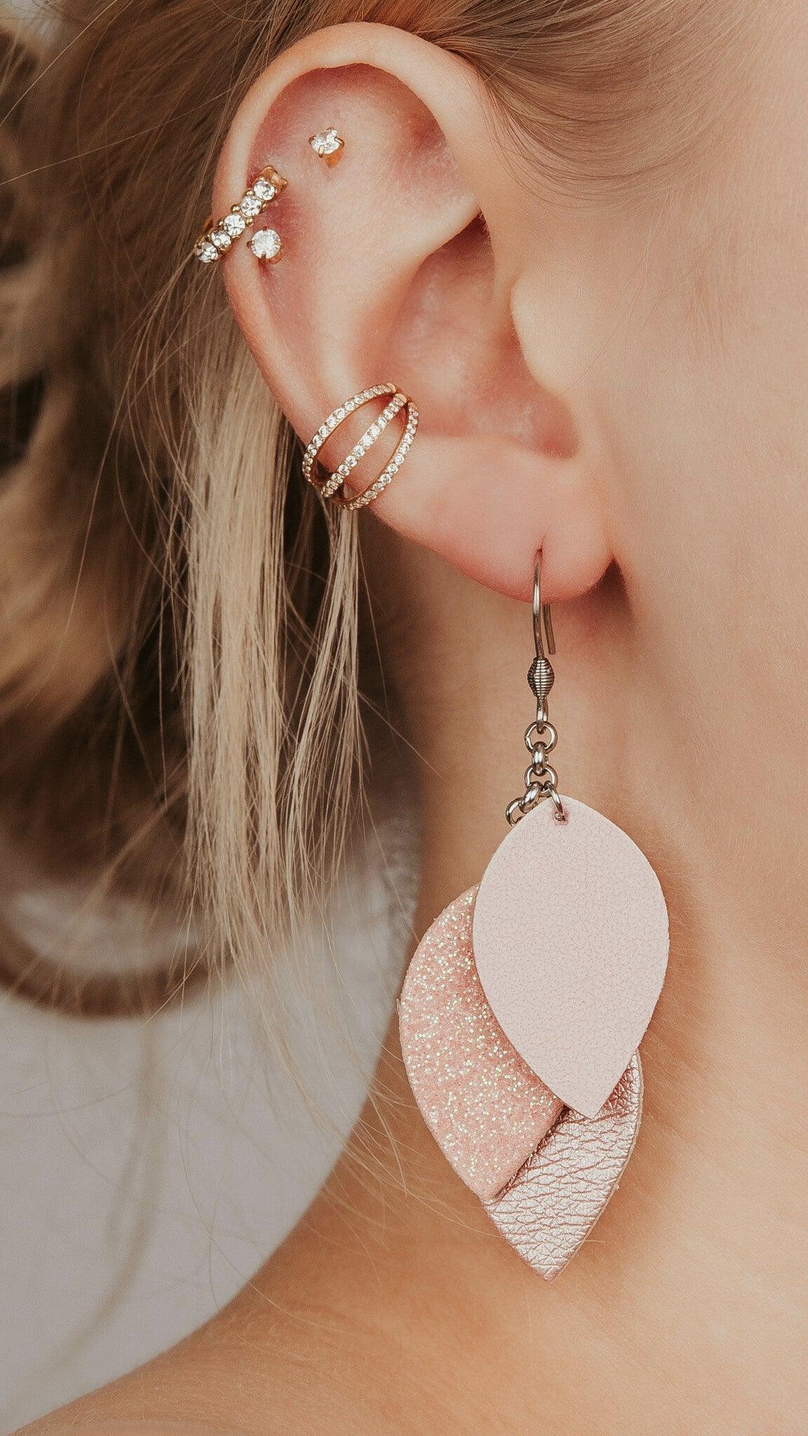 LEMPI earrings, Little Grain (multi-tone pink)