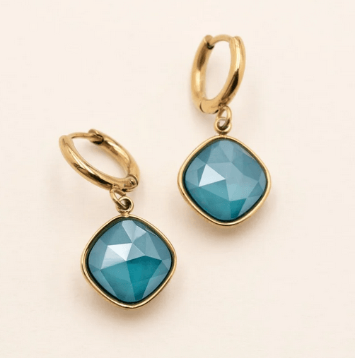 Earrings, BOHM PARIS|Boucles Léa -blue azur turquoise