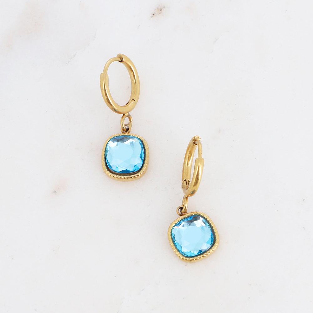 Earrings, BOHM PARIS|Boucles Celine -light blue/gold