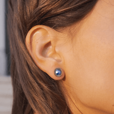 Earrings, BOHM PARIS|Boucles Miel blue crystal earrings