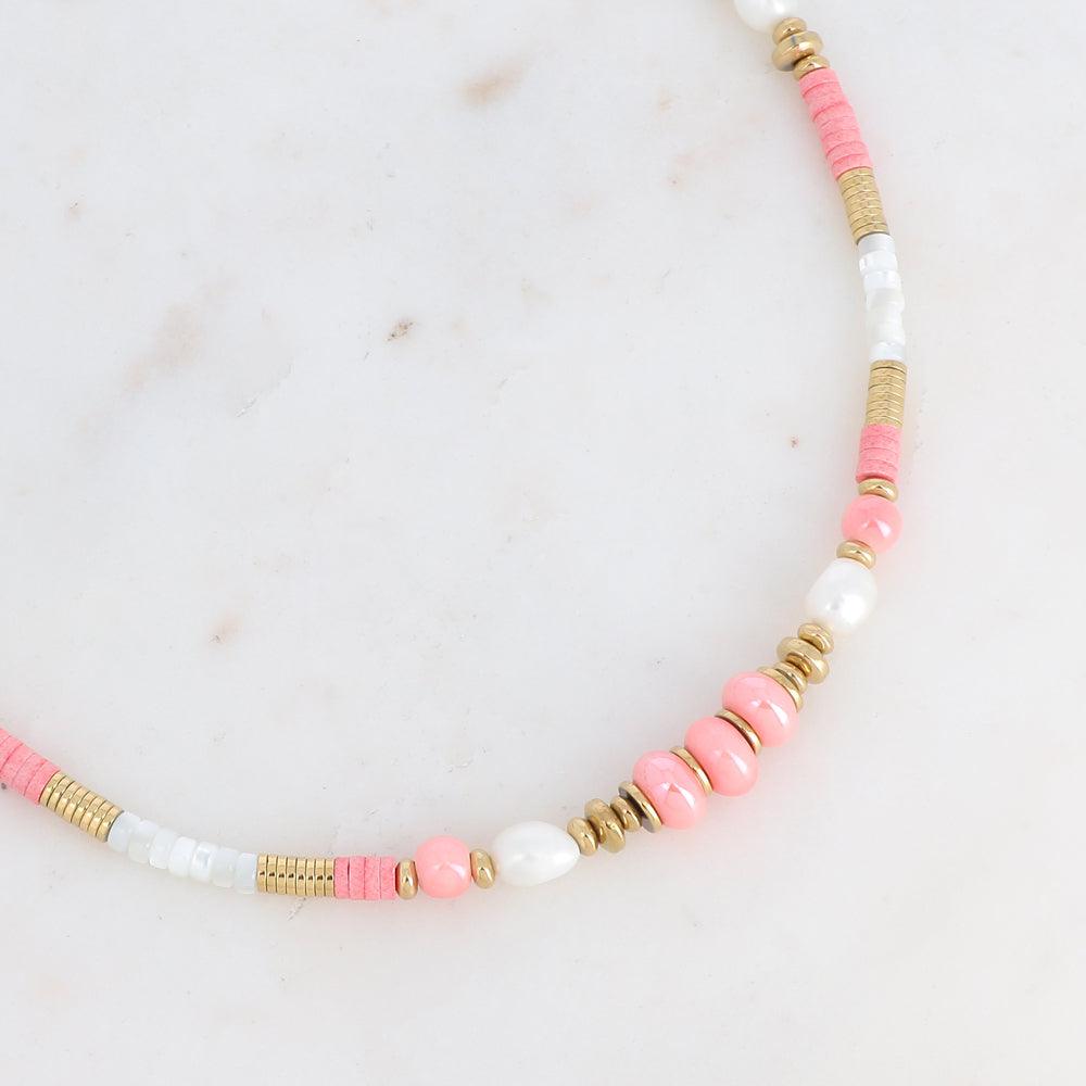 BOHM PARIS|Collier Ariadnaie - peach summer jewelry with freshwater pearls