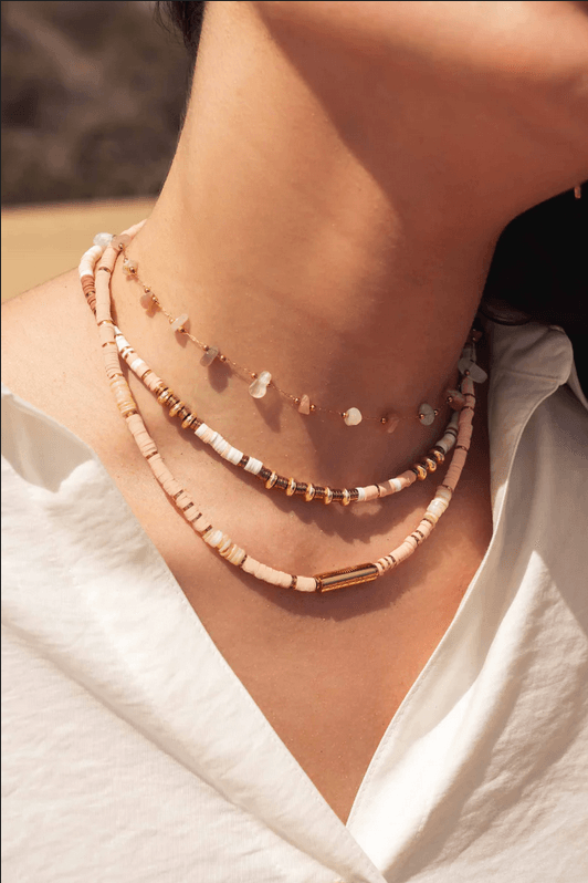 BOHM PARIS|Collier Killian Love -pink summer jewelry with shell beads