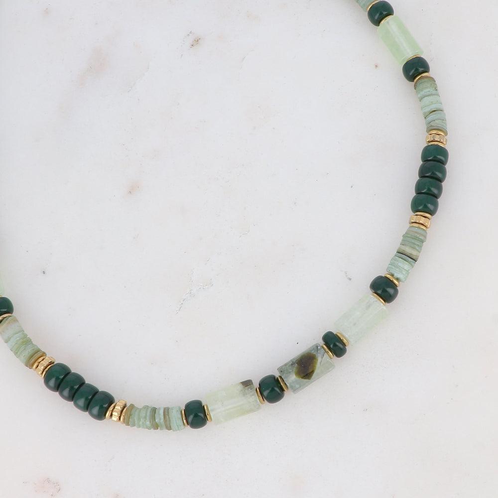 BOHM PARIS|Collier Taïssia - green natural stone summer necklace