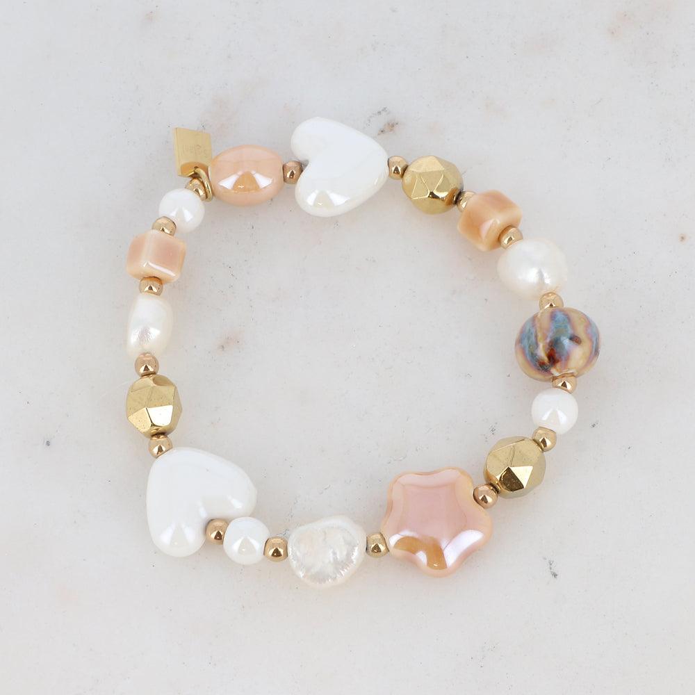 BOHM PARIS|Bracelet Lurilla - beige bracelet with ceramic beads