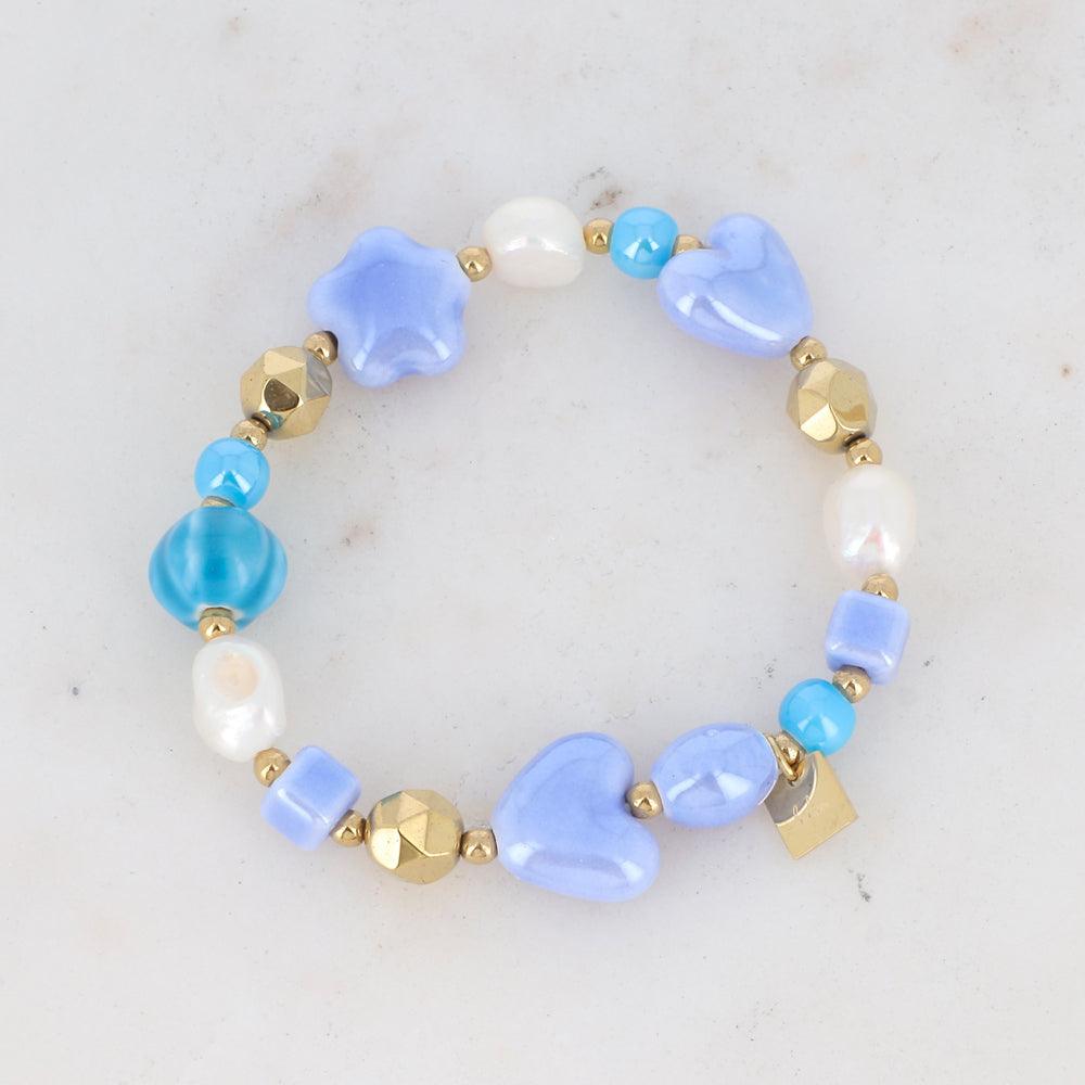 BOHM PARIS|Bracelet Lurilla - blue-toned bracelet with ceramic beads