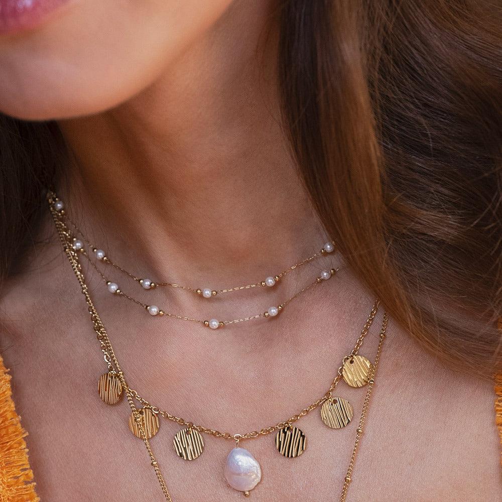 BOHM PARIS|Collier Nerrina -layered necklace with freshwater pearls