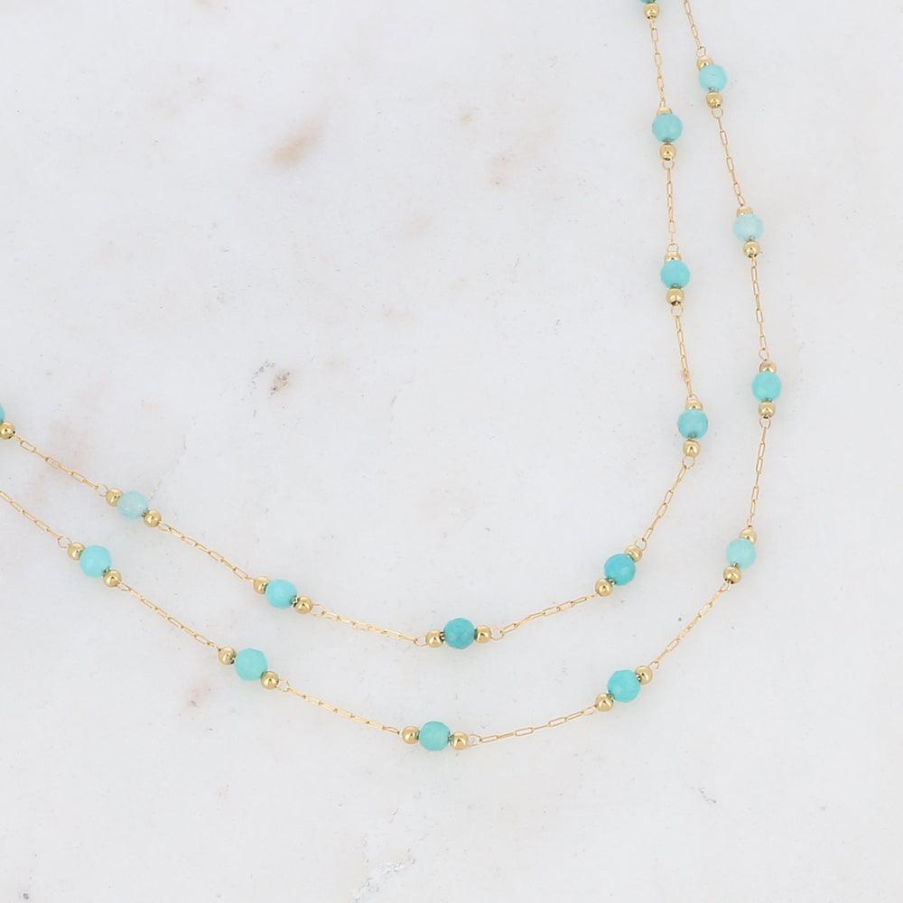 BOHM PARIS|Collier Nerrina -layered necklace with amazonite pearl