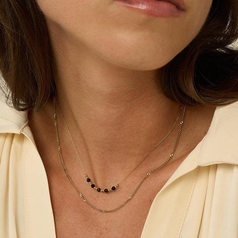 BOHM PARIS|Collier Maximilian -layered necklace with black onyx pearl