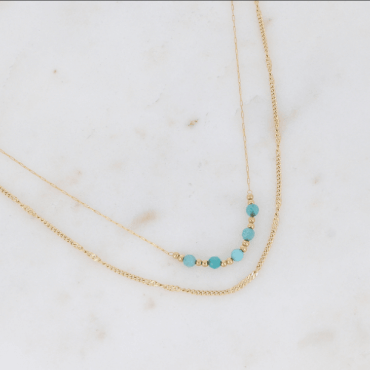 BOHM PARIS|Collier Maximilian -layered necklace with amazonite pearl