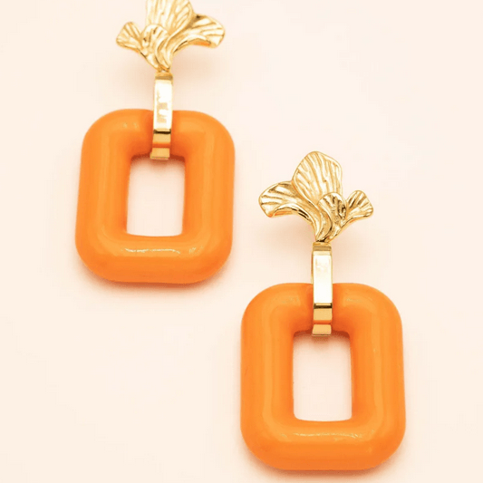 BOHM PARIS|Boucles Viviane - orange resin earrings