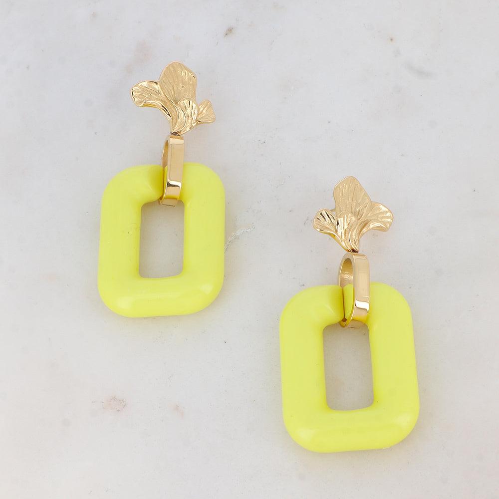 BOHM PARIS|Boucles Viviane -yellow resin earrings