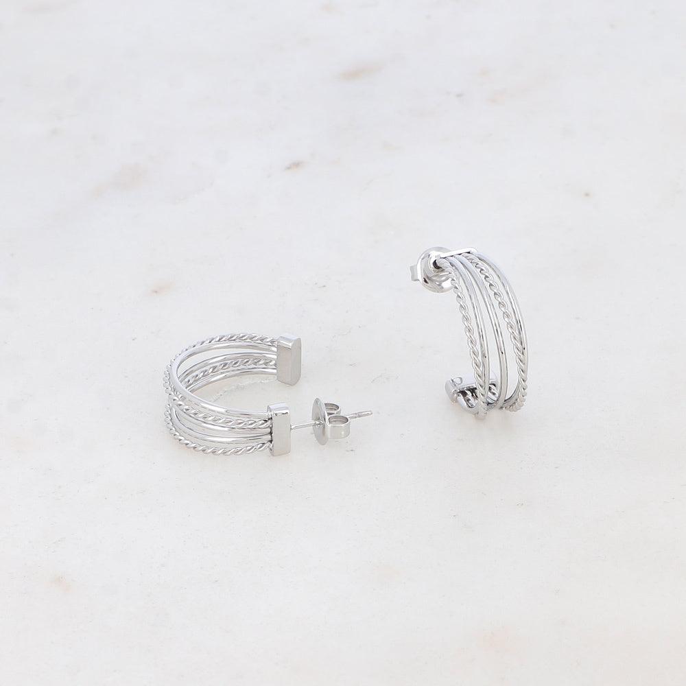 Earrings, BOHM PARIS|Créoles Kyle -multi-layered hoops (silver)