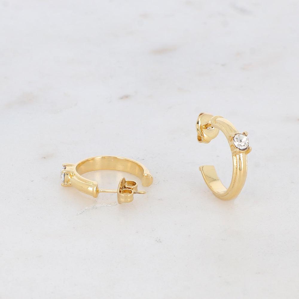 Earrings, BOHM PARIS|Créoles Zaniko rings with crystals (gold)