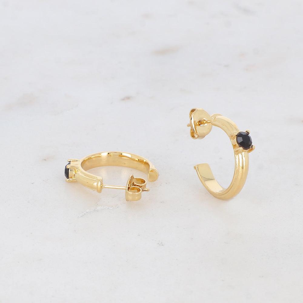 Earrings, BOHM PARIS|Créoles Zaniko rings with black crystals