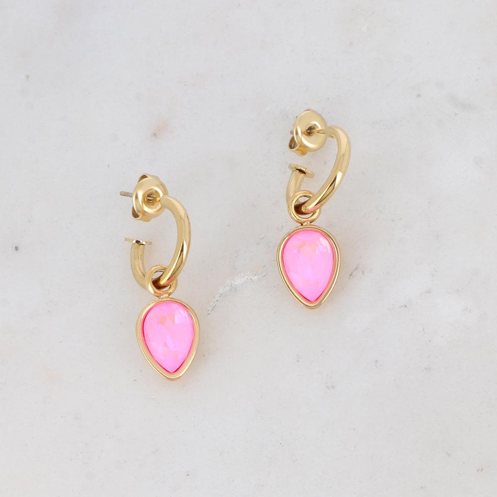 Earrings, BOHM PARIS|Boucles Maély -pink crystal earrings