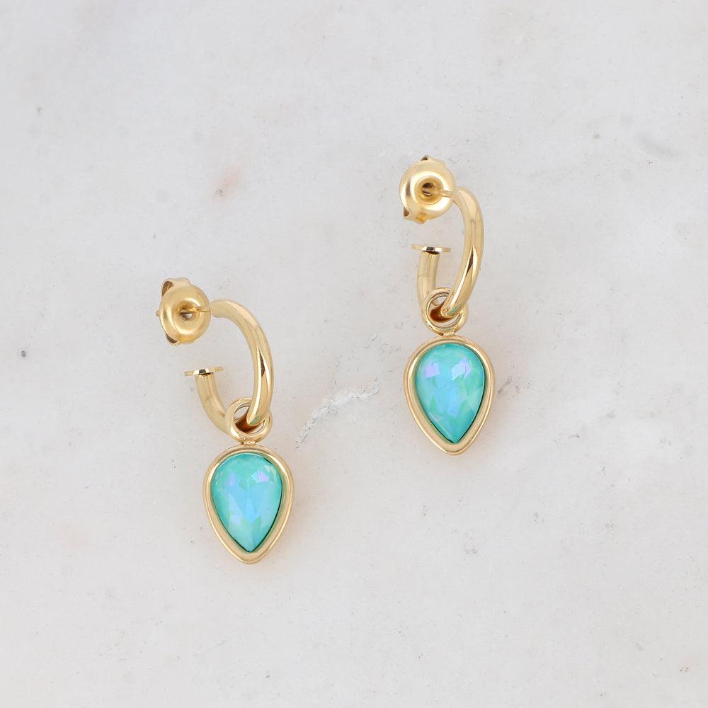 Earrings, BOHM PARIS|Boucles Maély turquoise crystal earrings