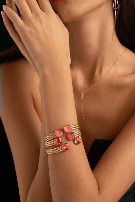 BOHM PARIS|Bracelet Pheobe crystal bracelet (gold, light peach)