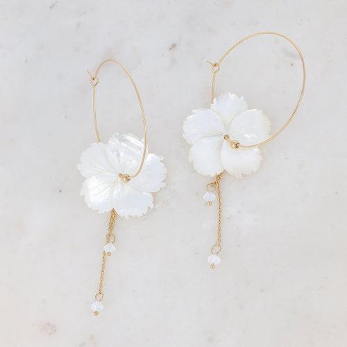 Earrings, BOHM PARIS | Boucles Sanaa pearl flower earrings